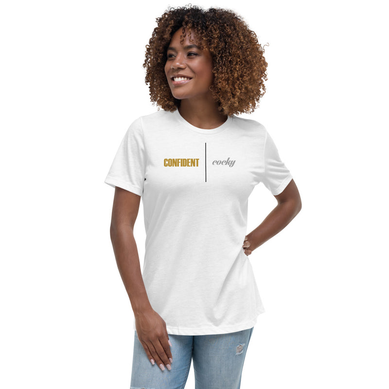 Thin Line Between Confident & Cocky - Women's Relaxed T-Shirt