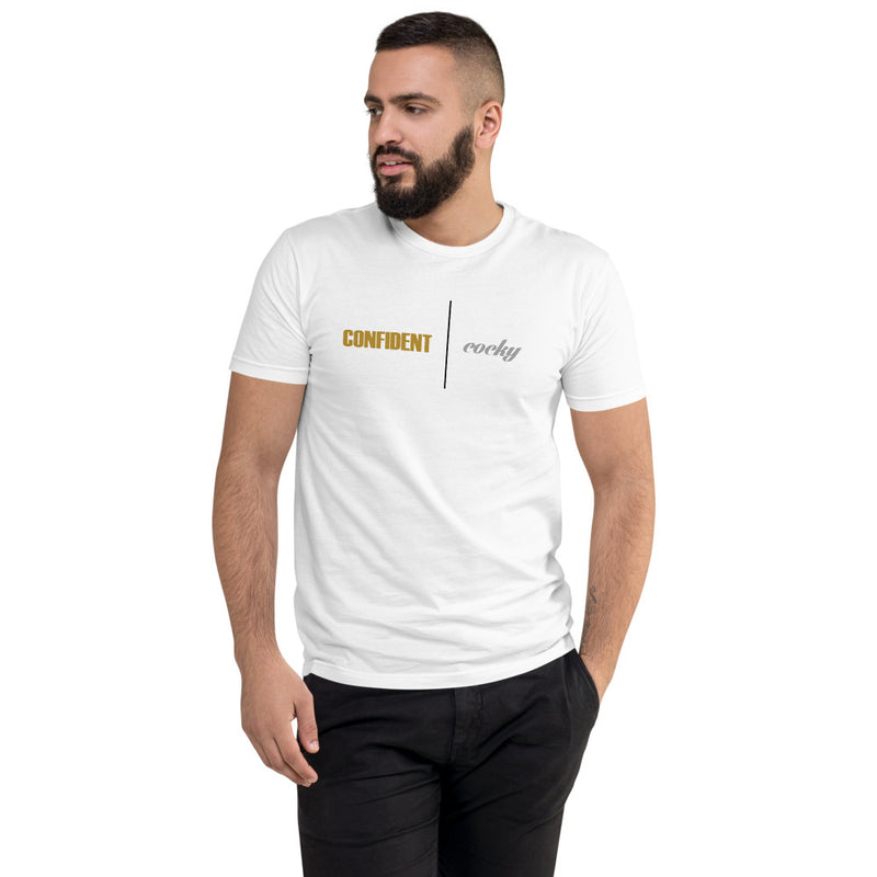 Thin Line Between Confident & Cocky - Men's Fitted T-Shirt